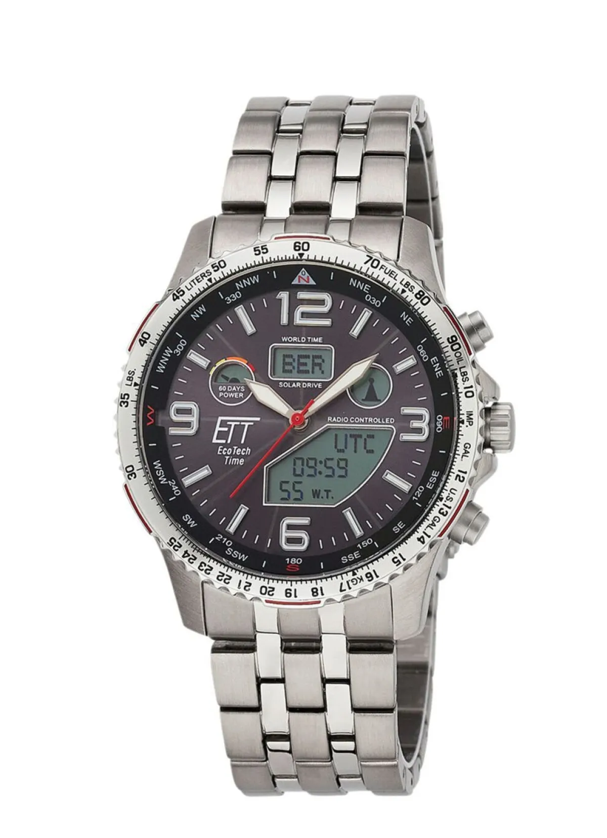 Best ETT EGS-11572-21M Funk-Solar-Herrenuhr