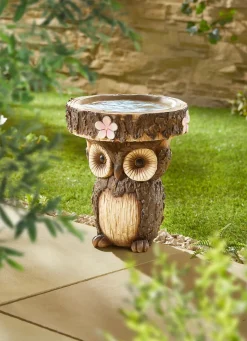 Sale BADER Eule als Vogeltränke oder Pflanzpodest braun