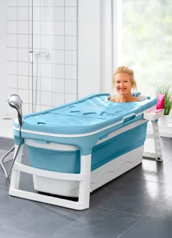 Sale BADER Faltbare Badewanne BLAU-WEISS