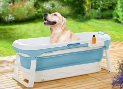 Sale BADER Faltbare Badewanne BLAU-WEISS