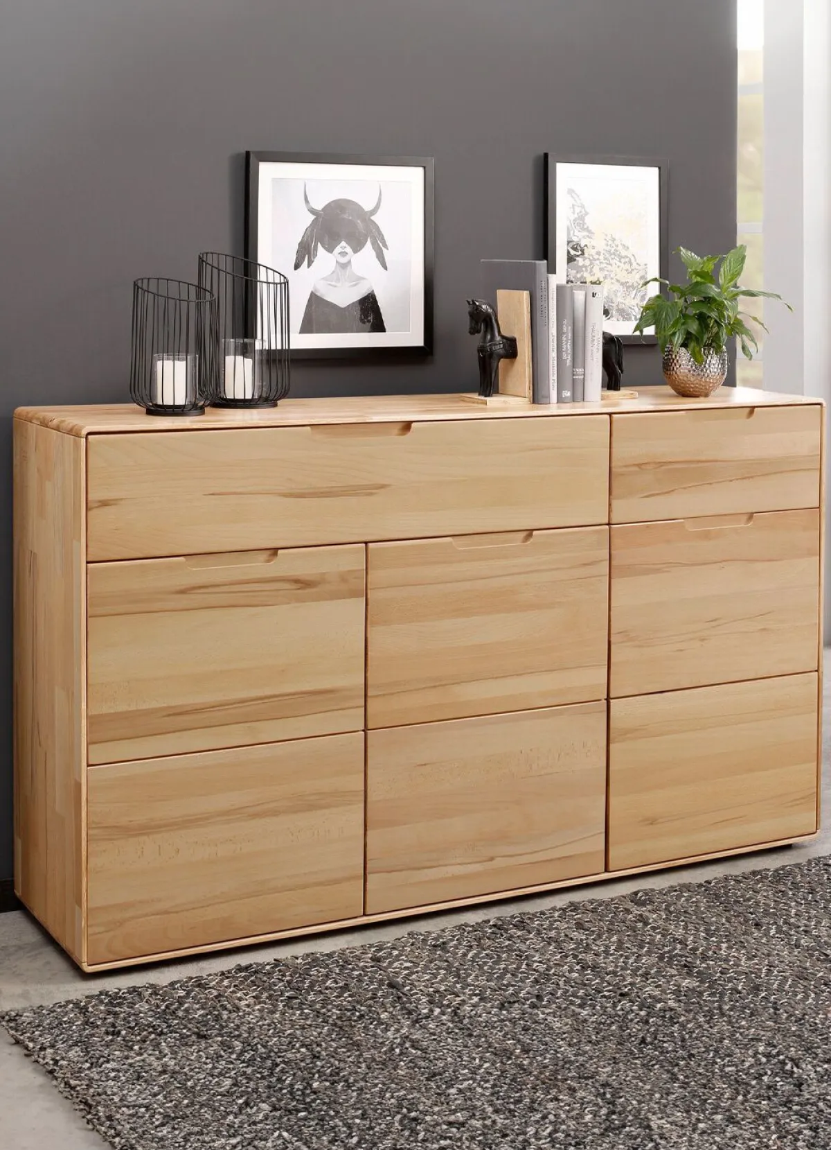 New BADER Fantastisches Sideboard aus Massivholz KERNBUCHE