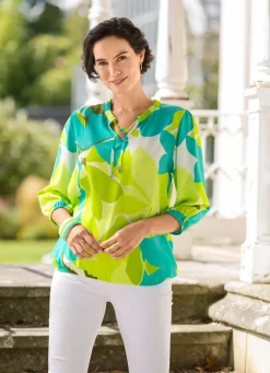 laurakent Farbenfrohe Tunika TÜRKIS-KIWI-WEISS-BUNT