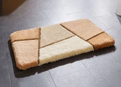 Clearance BADER Farbenfrohe Badgarnitur mit rutschhemmender Rückseite CREME