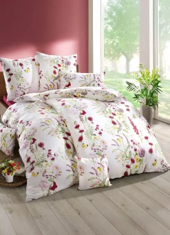 Discount BADER Farbenfrohe Bettwäsche-Garnitur von Mesana rosa