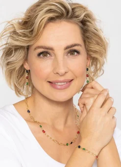 Discount BADER Farbenfrohe Eleganz: Halskette mit Quarzen in verschiedenen Farben