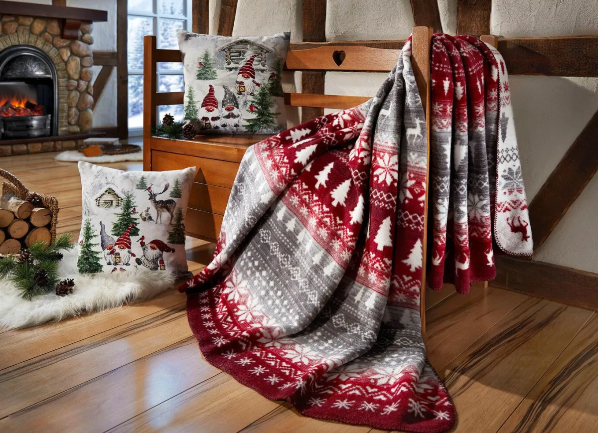 Discount BORBO Farbenfrohe Wohndecke BUNT