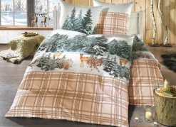 Hot IRISETTE Feinbiber Bettwäsche-Garnitur aus 100% Baumwolle BEIGE