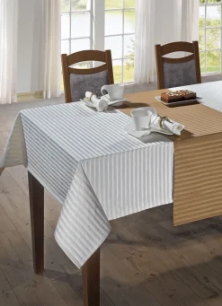 Clearance BADER Feine Tisch- und Raumdekoration mit glänzendem Streifendessin CREME