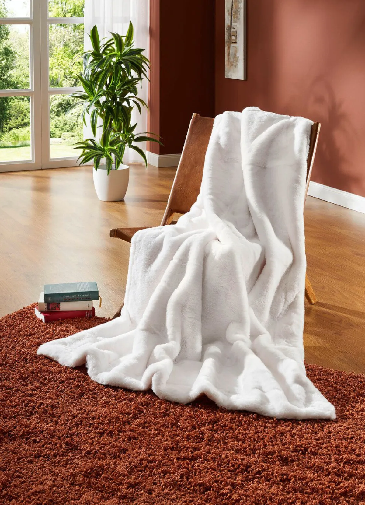 Discount BADER Felldecke in kuschelweicher Qualität CREME