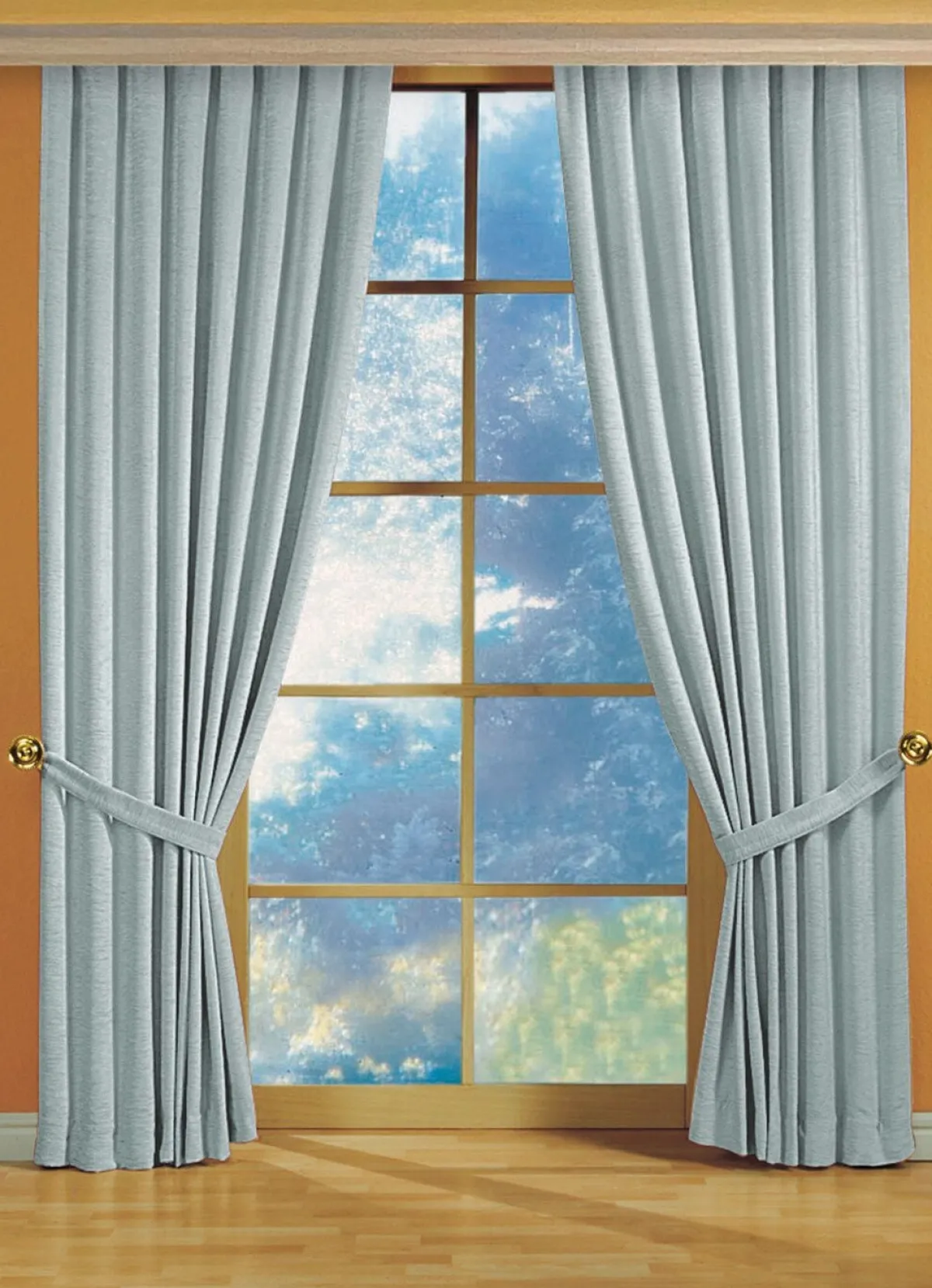 Clearance CHENILLE Fensterdekoration aus schwerer Thermo--Qualität HELLBLAU