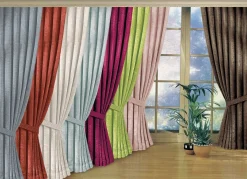 Clearance CHENILLE Fensterdekoration aus schwerer Thermo--Qualität HELLBLAU