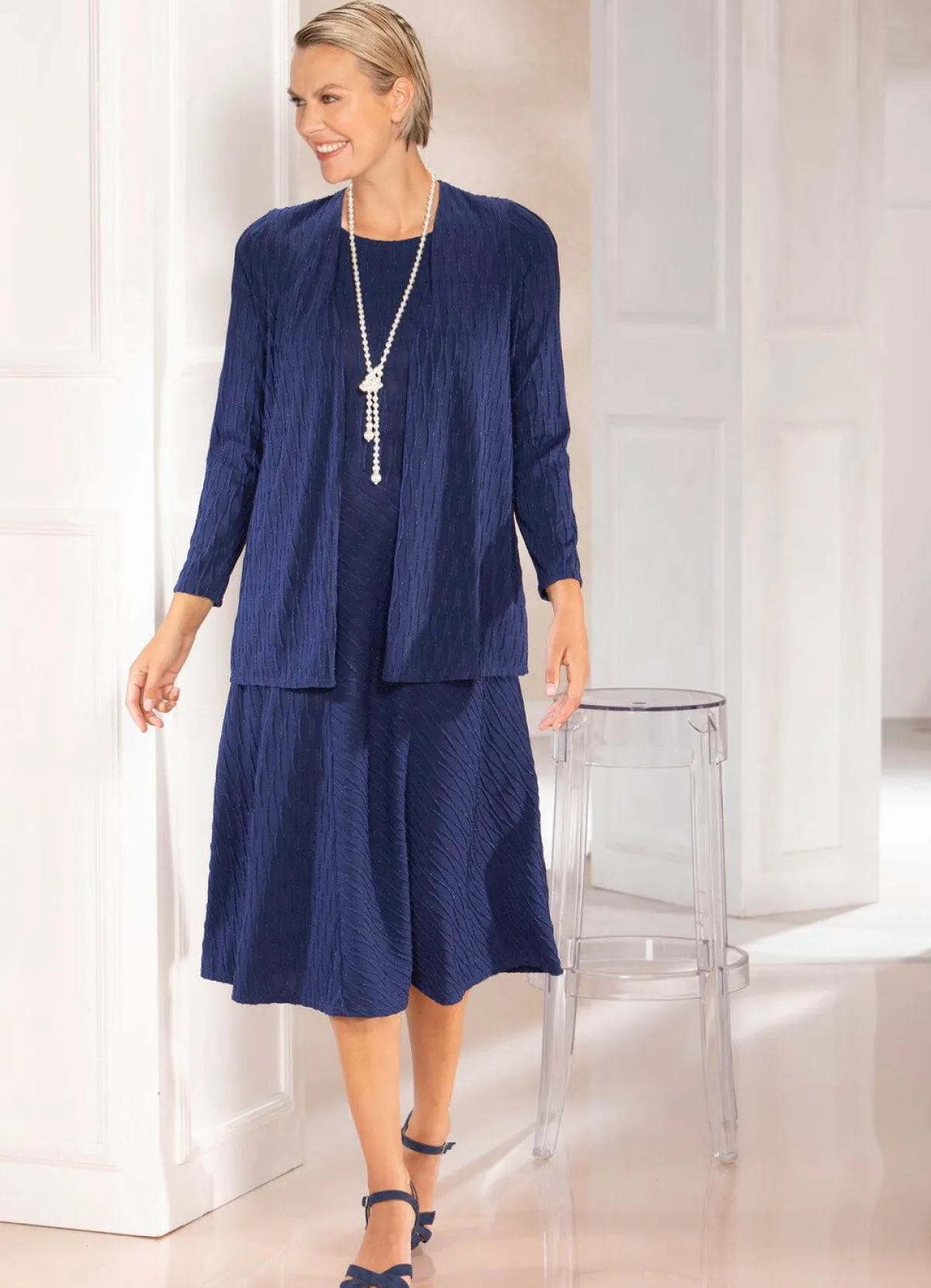 Outlet KLAUS MODELLE MADE IN GERMANY Figur umspielendes Chasuble BLAU