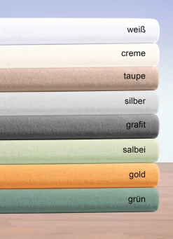 Discount IRISETTE Flauschige Jersey-Spannbetttücher aus Baumwolle SILBER