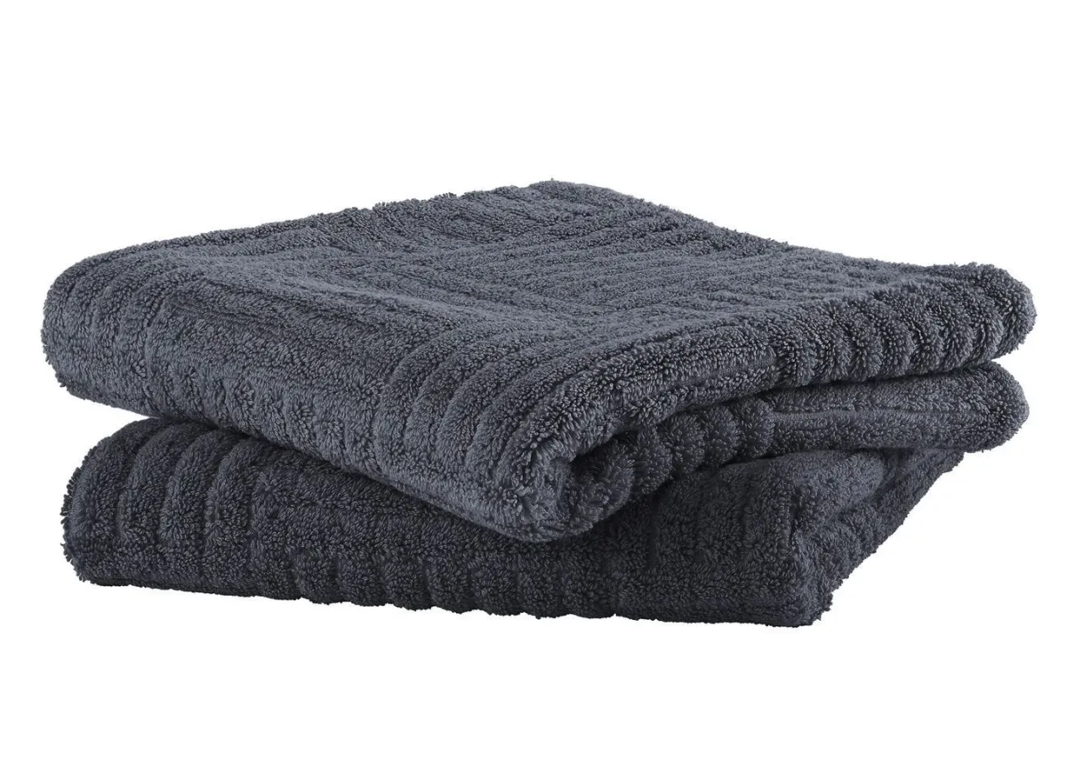 New BADER Flauschig weiche Frottier-Serie mit Hoch-Tief-Struktur ANTHRAZIT