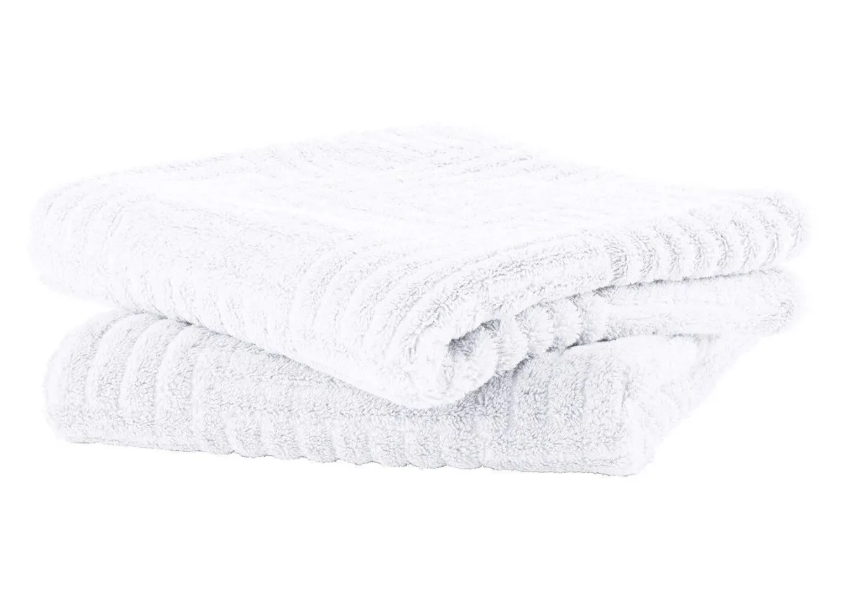 BADER Flauschig weiche Frottier-Serie mit Hoch-Tief-Struktur WEISS