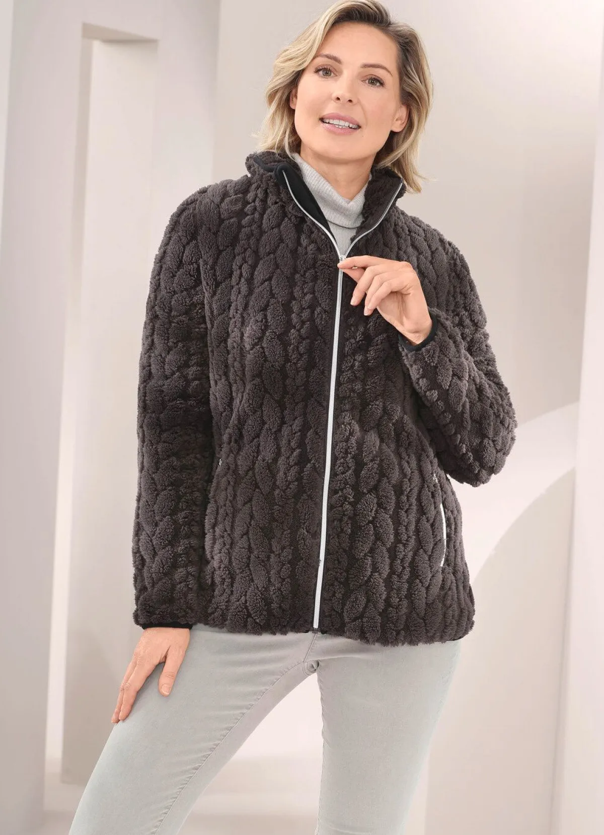 Outlet BADER Feecejacke it Zopfuter BRAUN