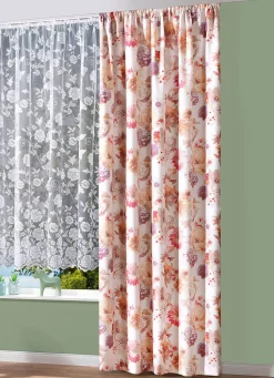 Hot BADER Floral gestaltete Übergardine ROSÉ
