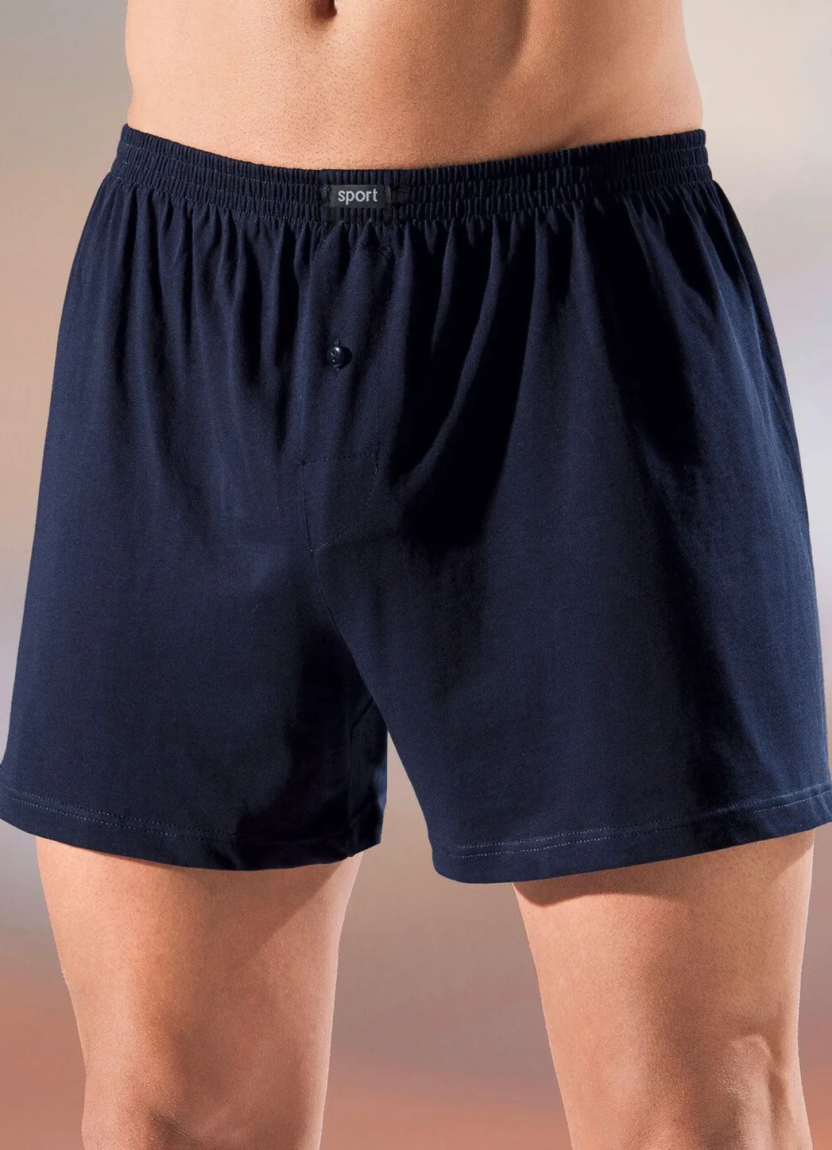 Best BADER Fünferpack Boxershorts aus BIO-Baumwolle mit Eingriff, uni und meliert 3X MARINE, 2X ANTHRAZIT MELIERT