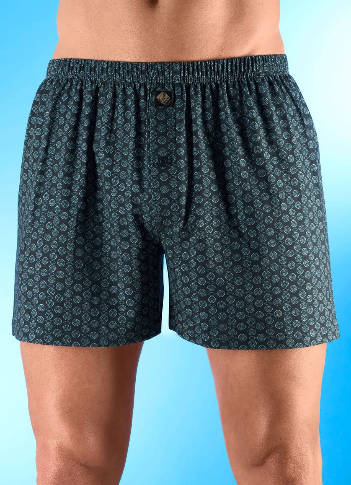 Discount BADER Fünferpack Boxershorts mit knöpfbarem Eingriff 3X NAVY-BLAU, 2X UNI NAVY