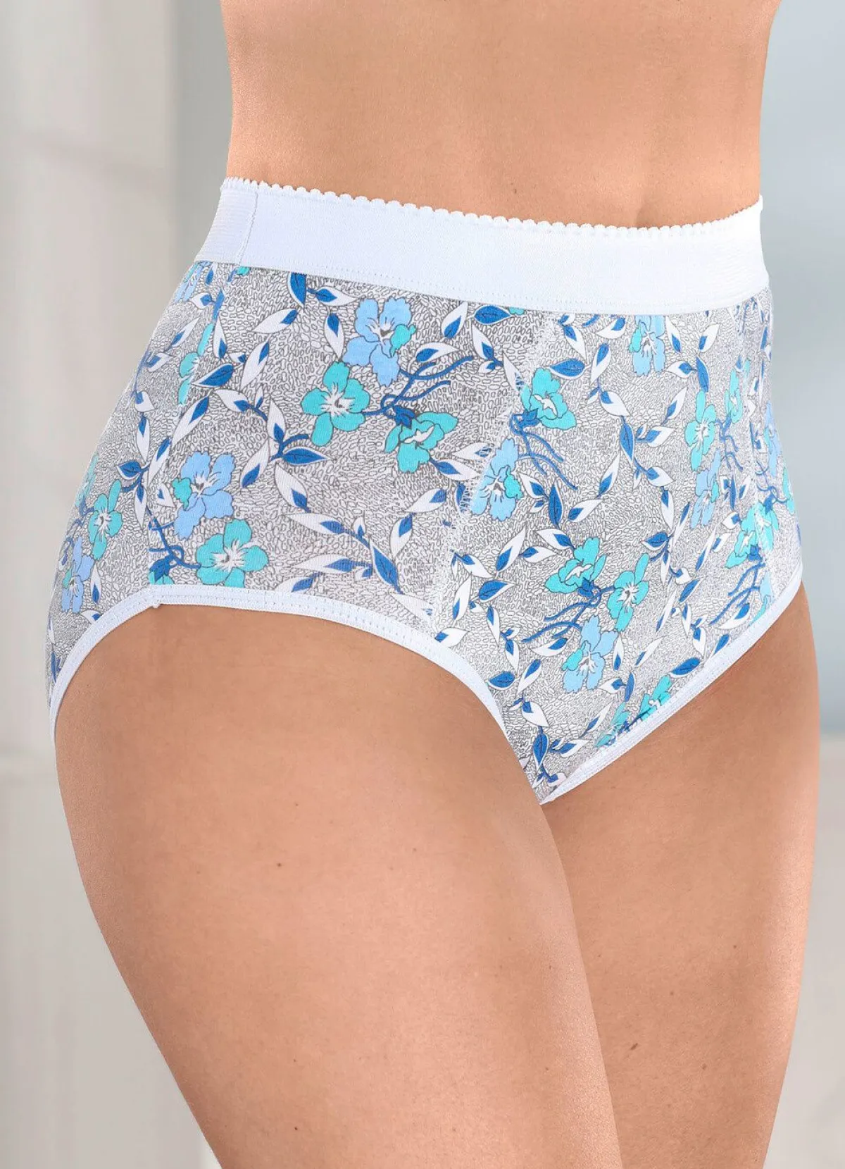 Best BADER Fünferpack Formslips mit verstärkter Bauchpartie WEISS-BLAU-BUNT