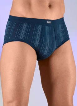 Best BADER Fünferpack Slips aus Feinripp 3X MARINE-BUNT, 2X WEISS-BUNT