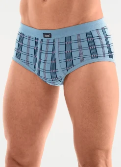 Best BADER Fünferpack Slips aus Feinripp 3X MARINE-BUNT, 2X TAUBENBLAU-BUNT