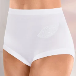 Outlet BADER Fünferpack Slips mit Batistmotiv WEISS
