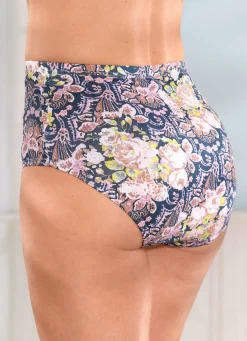 Clearance BADER Fünferpack Slips mit buntem Druckdessin JEANSBLAU-ROSÉ-BUNT