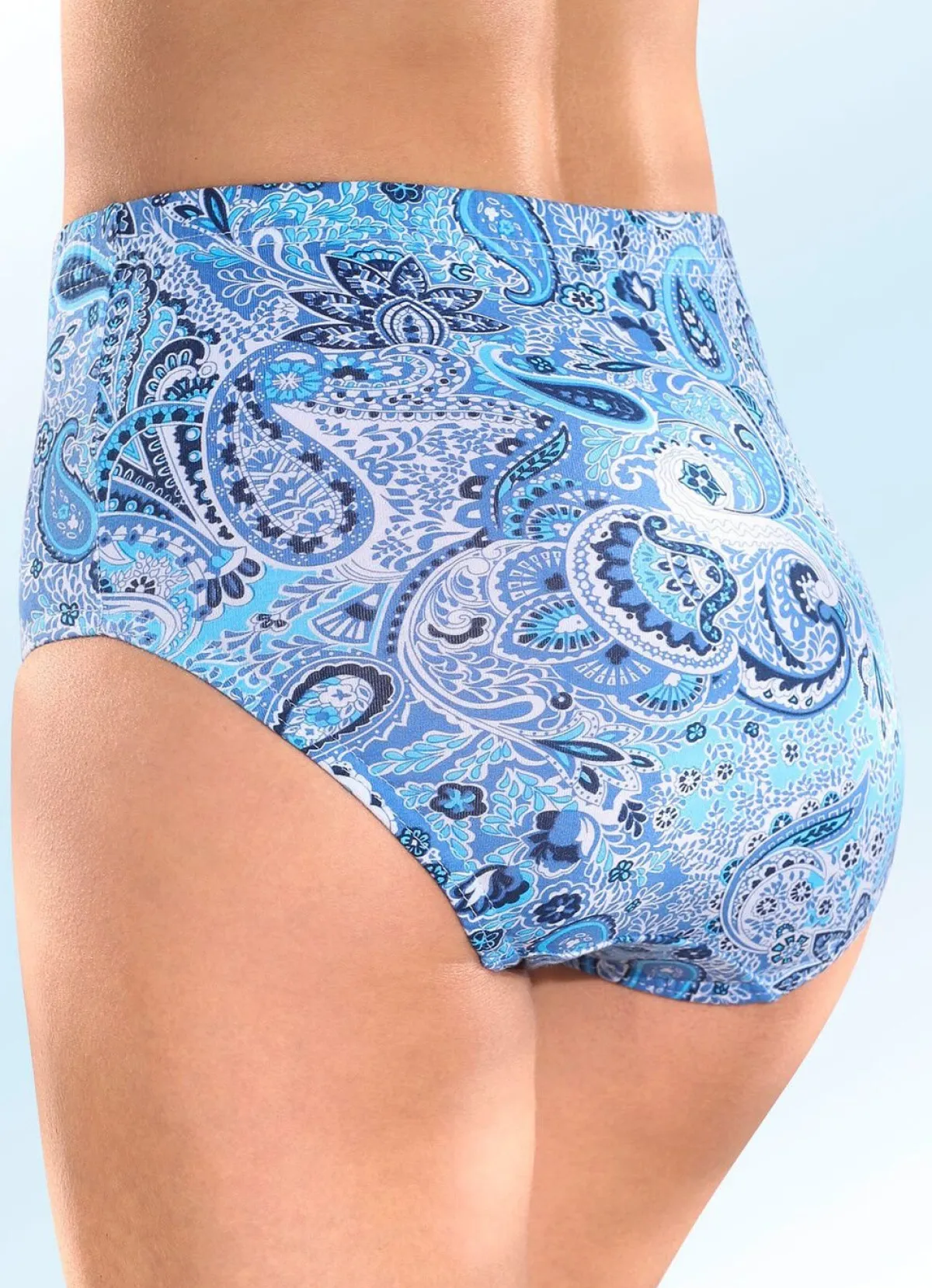 Sale BADER Fünferpack Slips mit Paisley-Druck WEISS-BLAU
