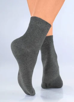 New BADER Fünferpack Socken mit extraweichem Komfortbund 3X ANTHRAZIT MELIERT, 2X SCHWARZ