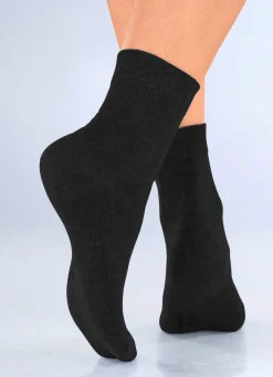 New BADER Fünferpack Socken mit extraweichem Komfortbund 3X ANTHRAZIT MELIERT, 2X SCHWARZ