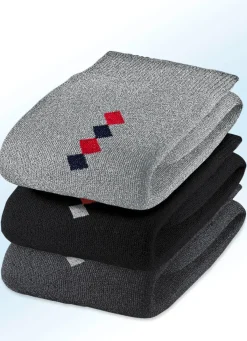BADER Fünferpack Socken mit handgekettelter Spitze und druckfreiem Bund