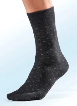 BADER Fünferpack Socken mit handgekettelter Spitze und druckfreiem Bund