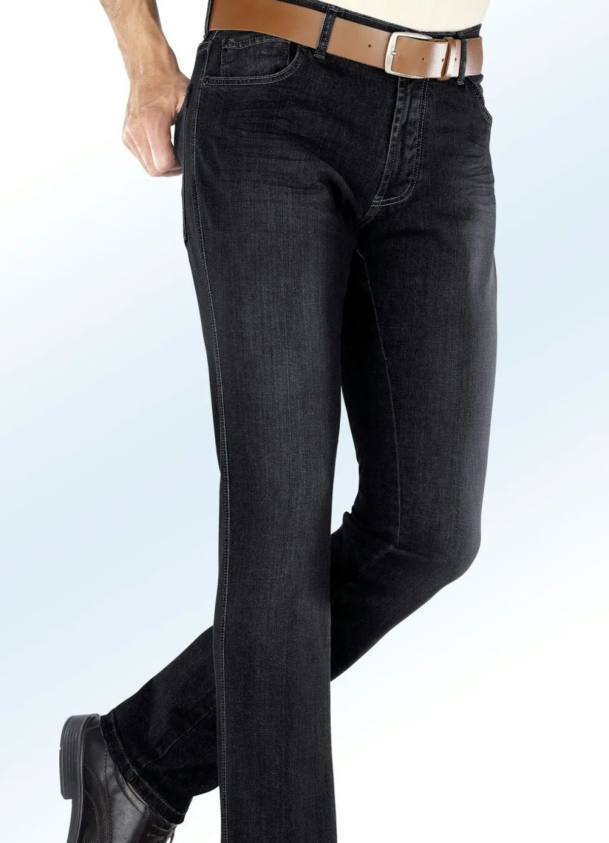Clearance FRANCESCO BOTTI ""-Unterbauch-Jeans mit Dehnbund in 3 Farben SCHWARZ