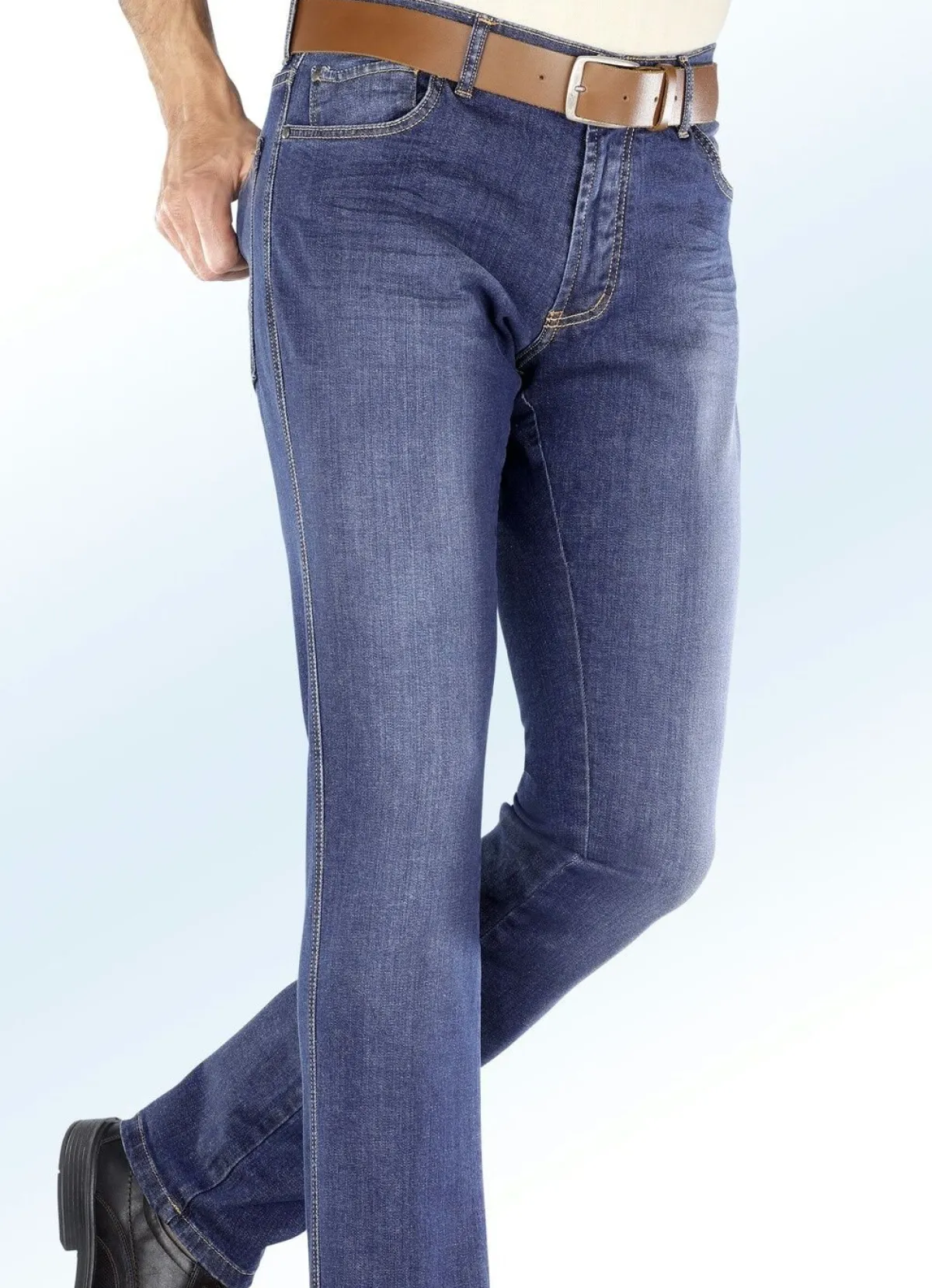 Discount FRANCESCO BOTTI ""-Unterbauch-Jeans mit Dehnbund in 3 Farben JEANSBLAU