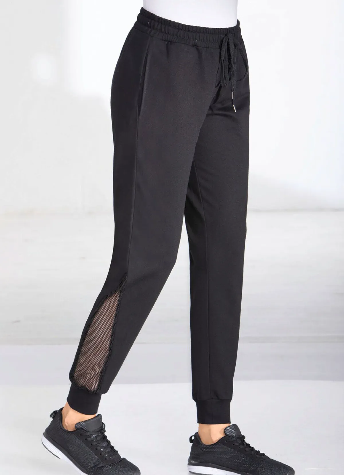 Hot BADER Freizeithose mit Netzeinsatz in 4 Farben SCHWARZ