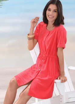 Clearance BADER Frottier-Kleid mit durchgehender Knopfleiste KORALLE