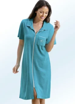 New BADER Frottier-Kleid mit durchgehendem Reißverschluss TÜRKISGRÜN
