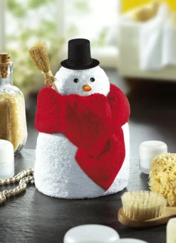 Sale BADER Frottier-Set Schneemann, 3-teilig WEISS-ROT