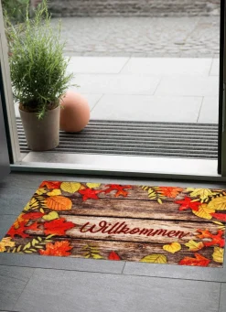 Discount BADER Fußmatte Herbstblätter mit rutschhemmender Rückseite BUNT