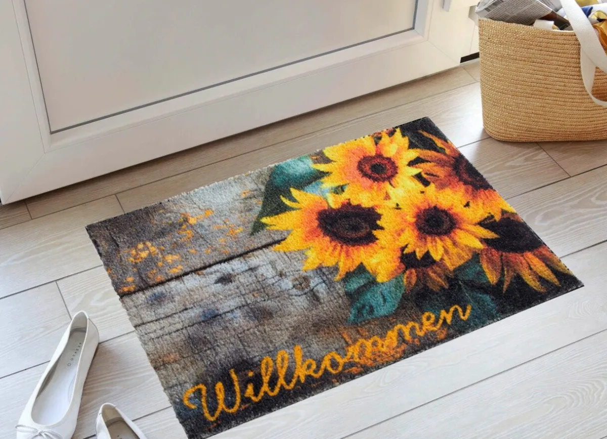 Clearance BADER Fußmatte mit Sonnenblumen-Motiv BUNT
