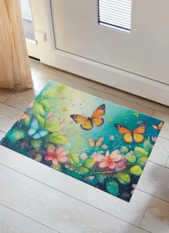 Clearance BADER Fußmatte Schmetterlinge mit rutschhemmend beschichteter Rückseite BUNT