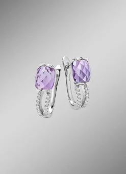 Sale BADER Funkelnde Eleganz: Ohrstecker mit echt Amethyst-