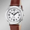 New MASTER TIME Funk-Herrenuhr mit Lederband und sprechender Zeitansage