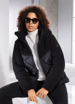 Outlet Linea Primero Funktionsjacke in trendstarkem Materialmix SCHWARZ