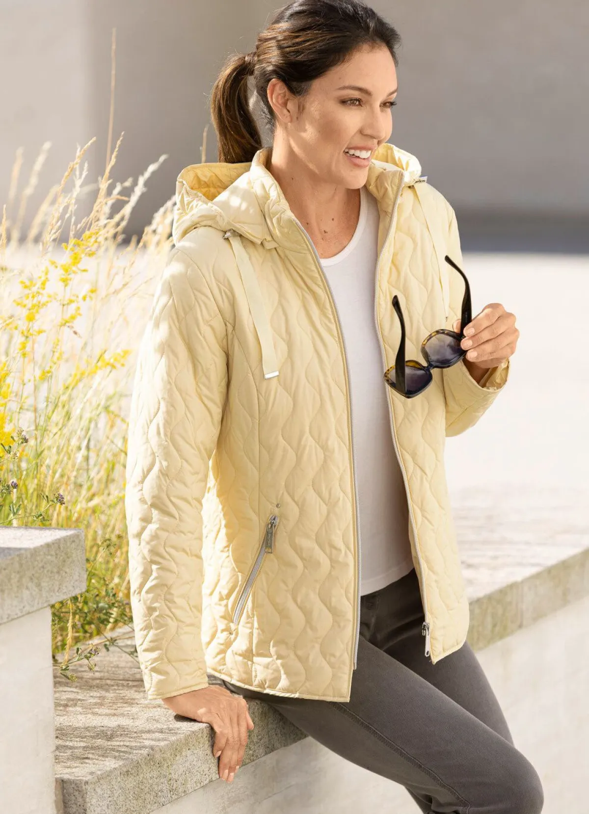 Best BADER Funktionsjacke mit abnehmbarer Kapuze VANILLE
