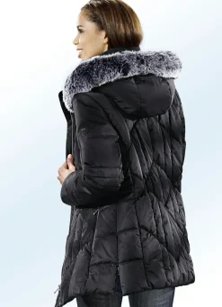 New BADER Funktionsjacke mit abnehmbarem Kunstpelz-Besatz SCHWARZ