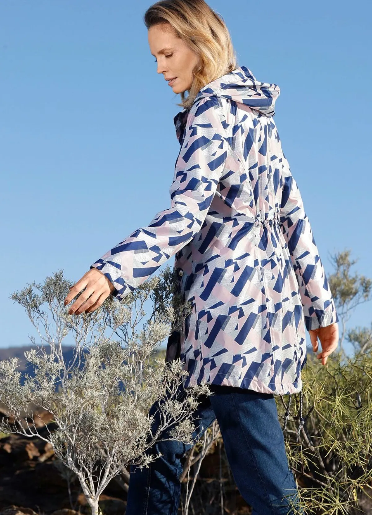 New BADER Funktionsjacke mit grafischem Druckdessin ROSÉ-ROYAL