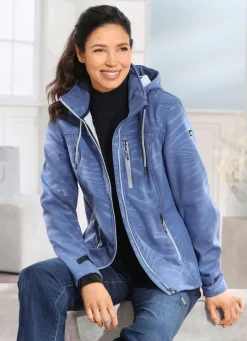 Online BADER Funktionsjacke mit Regenschild an der Kapuze JEANSBLAU