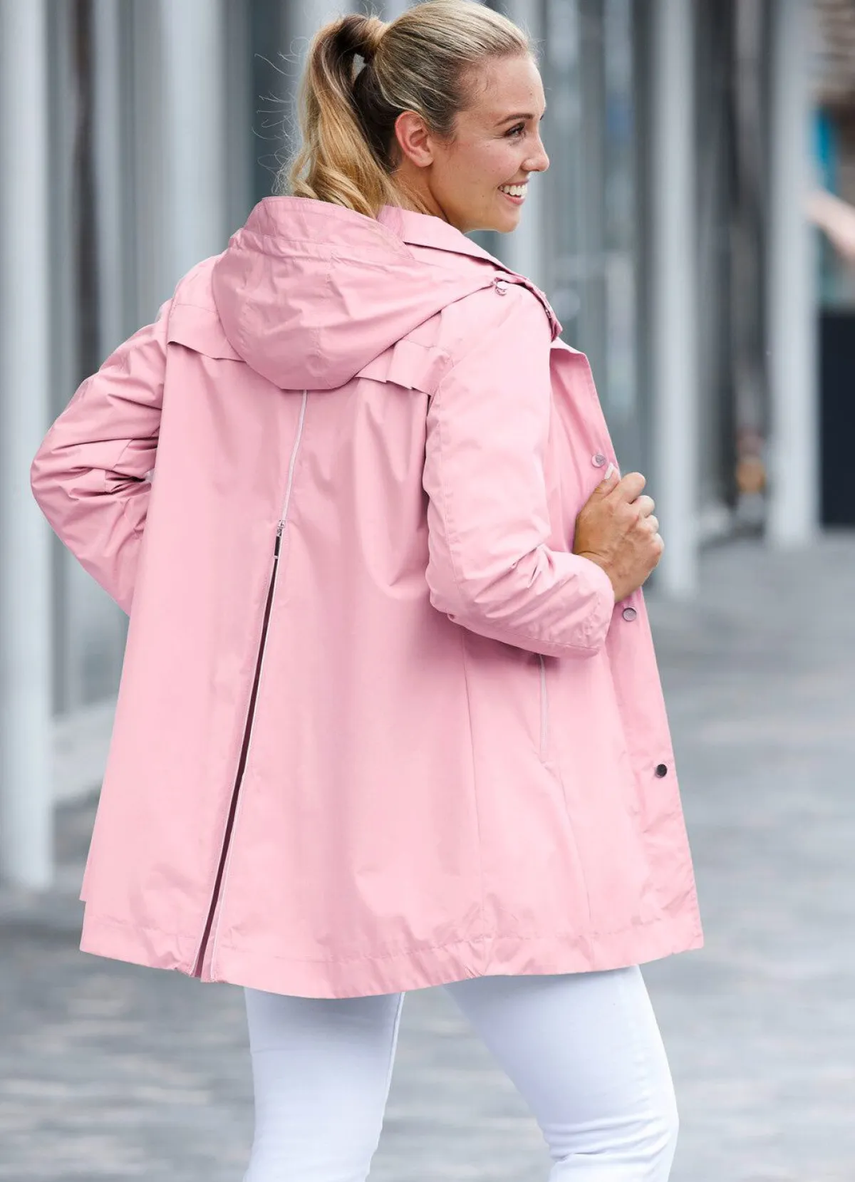 Clearance BADER Funktions-Longjacke mit abnehmbarer Kapuze ROSÉ
